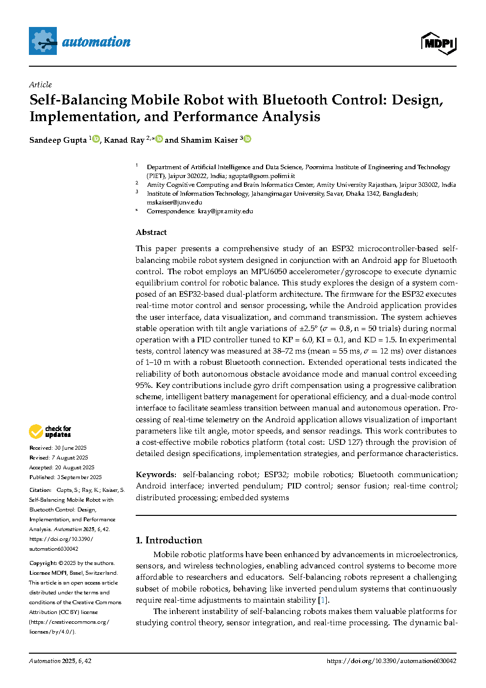 Self-Balancing Robot Paper